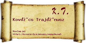 Kovács Trajánusz névjegykártya