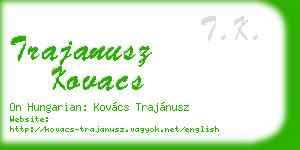 trajanusz kovacs business card